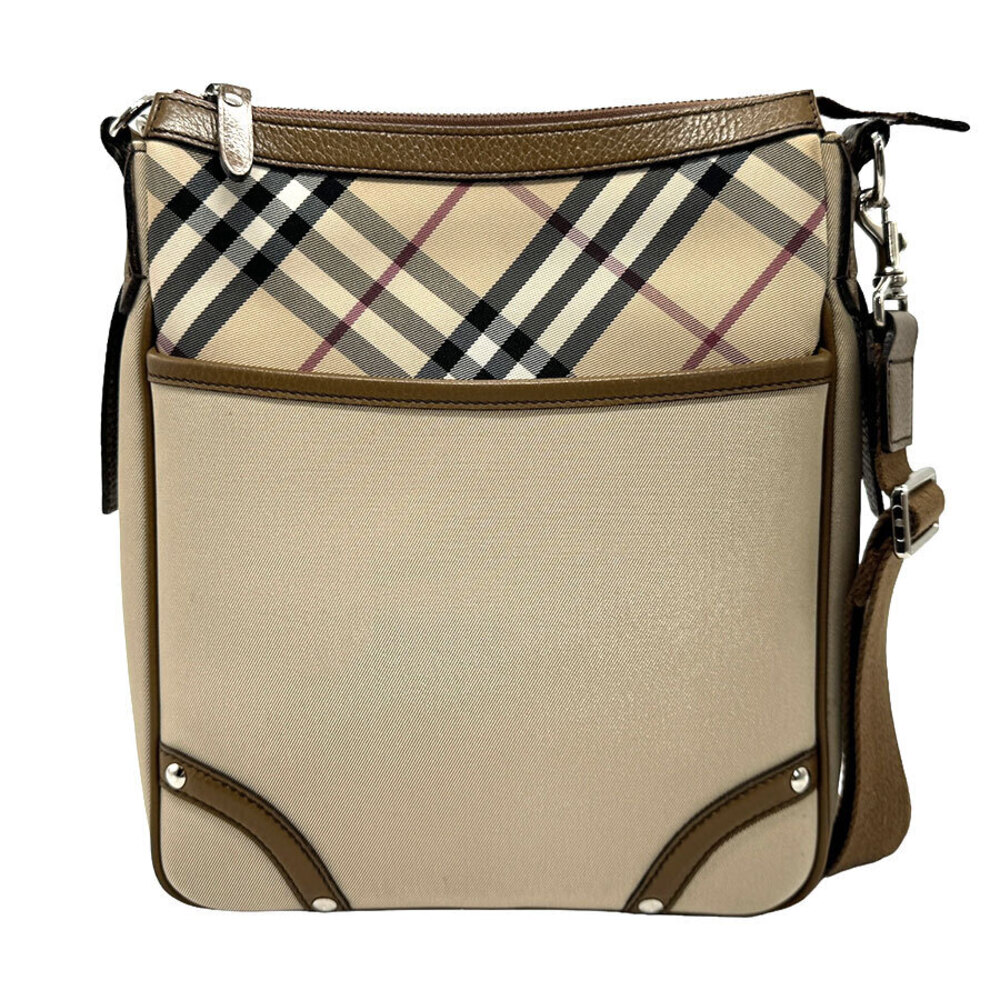 Burberry shoulder Khaki canvas leather Beige Green Tan bag - Picture 2 of 4